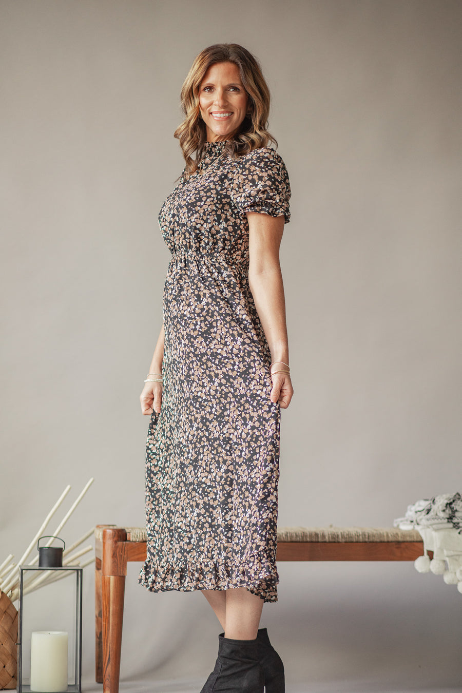 Hayden Abstract Floral Midi Dress