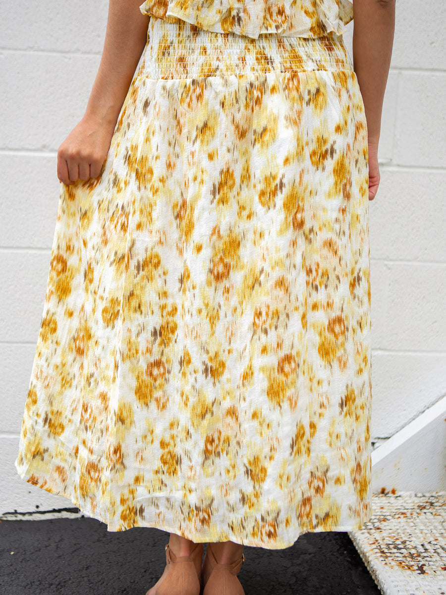 Juliet Sunflower Midi Skirt
