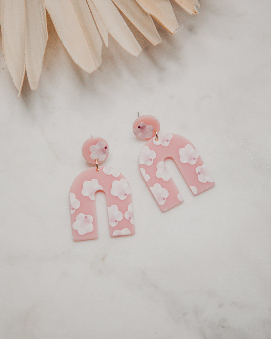 Pretty in Pink Floral Earrings