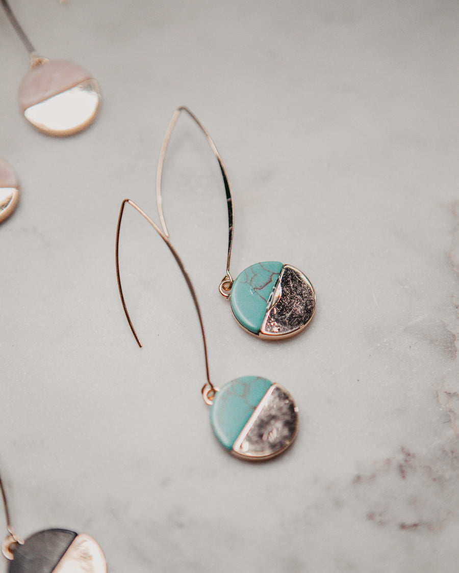 Gold Dipped Stone Earrings