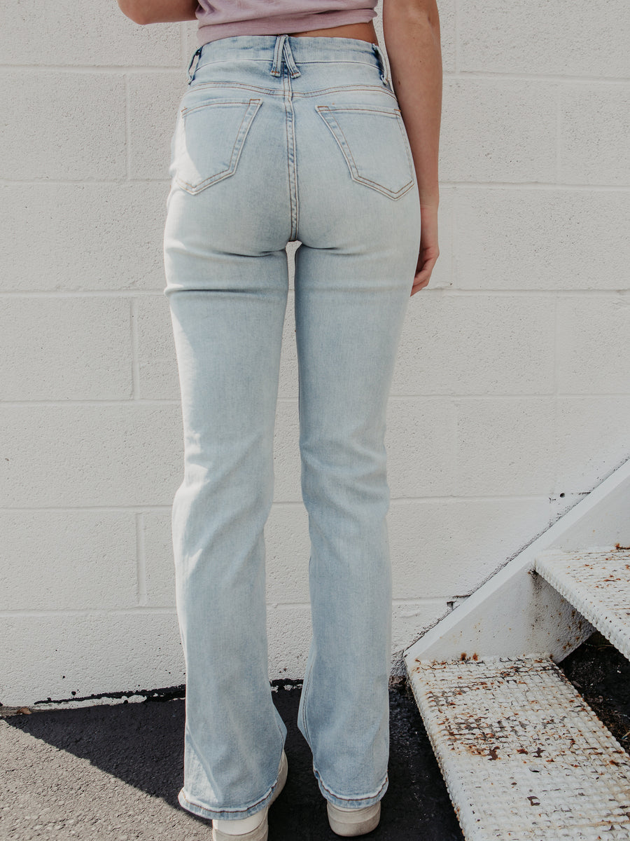 Top Tier Cleopatra Light Wash Straight Leg Jeans