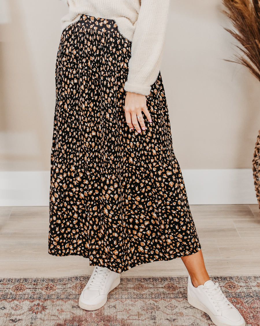 Tara Leopard Print Maxi Skirt