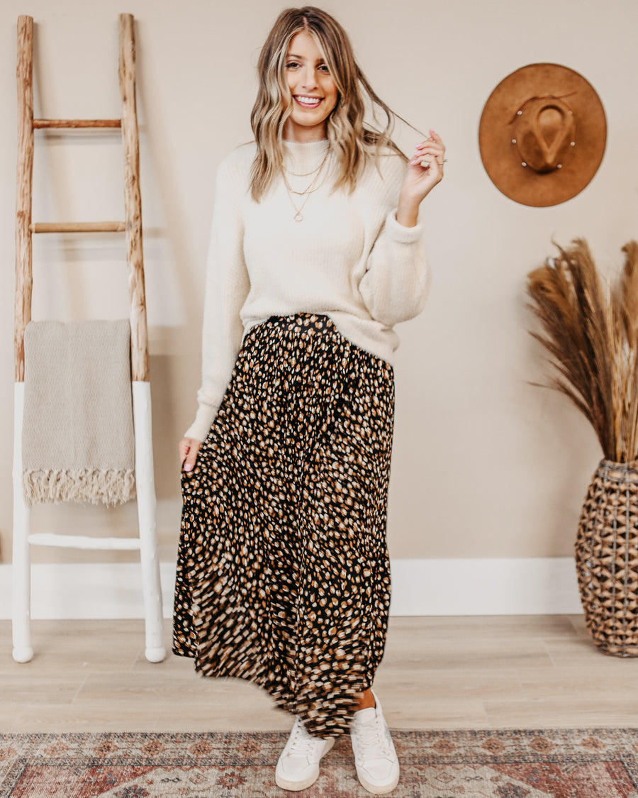 Tara Leopard Print Maxi Skirt