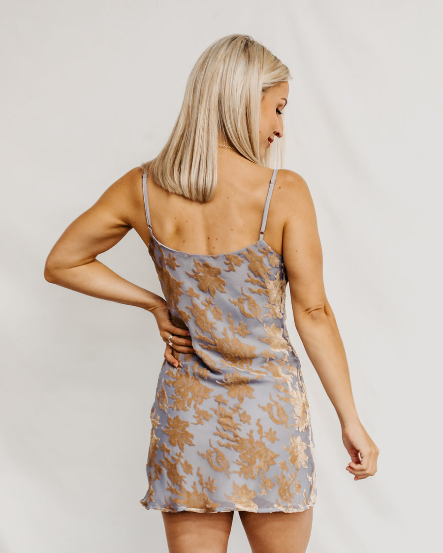 Aylin Velvet Detailed Mini Dress