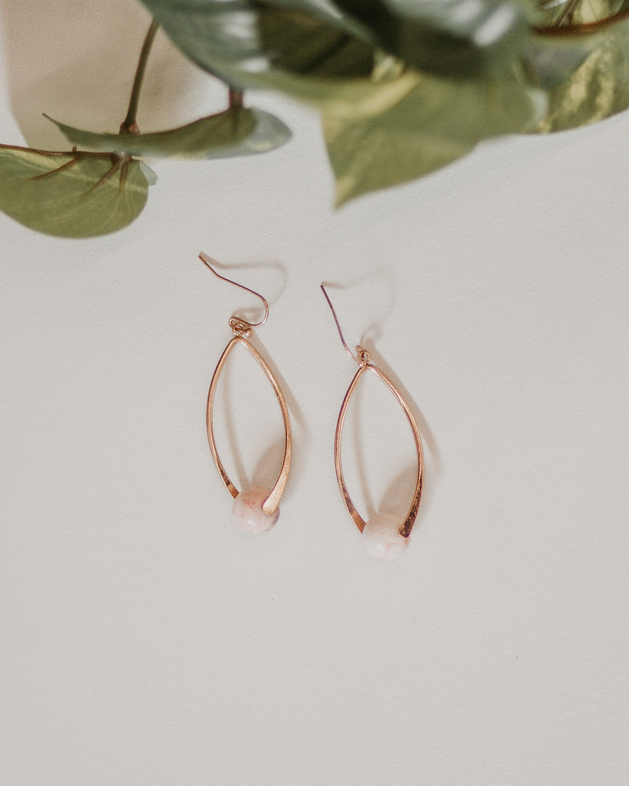 Natural Stone Oval Earrings