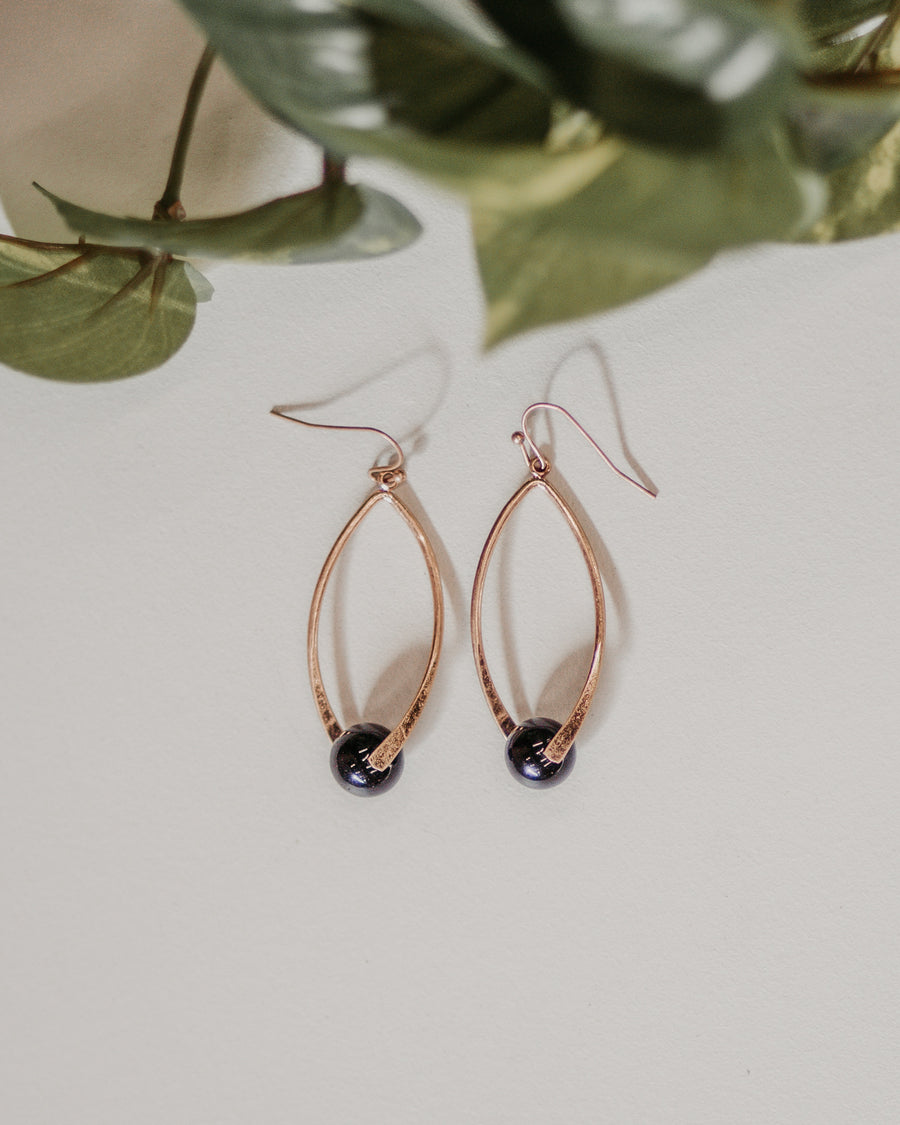 Natural Stone Oval Earrings
