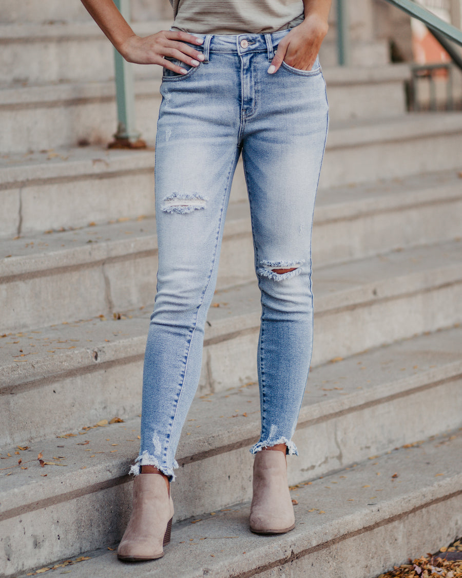 Kan Can Christine Light Wash Distressed Jeans