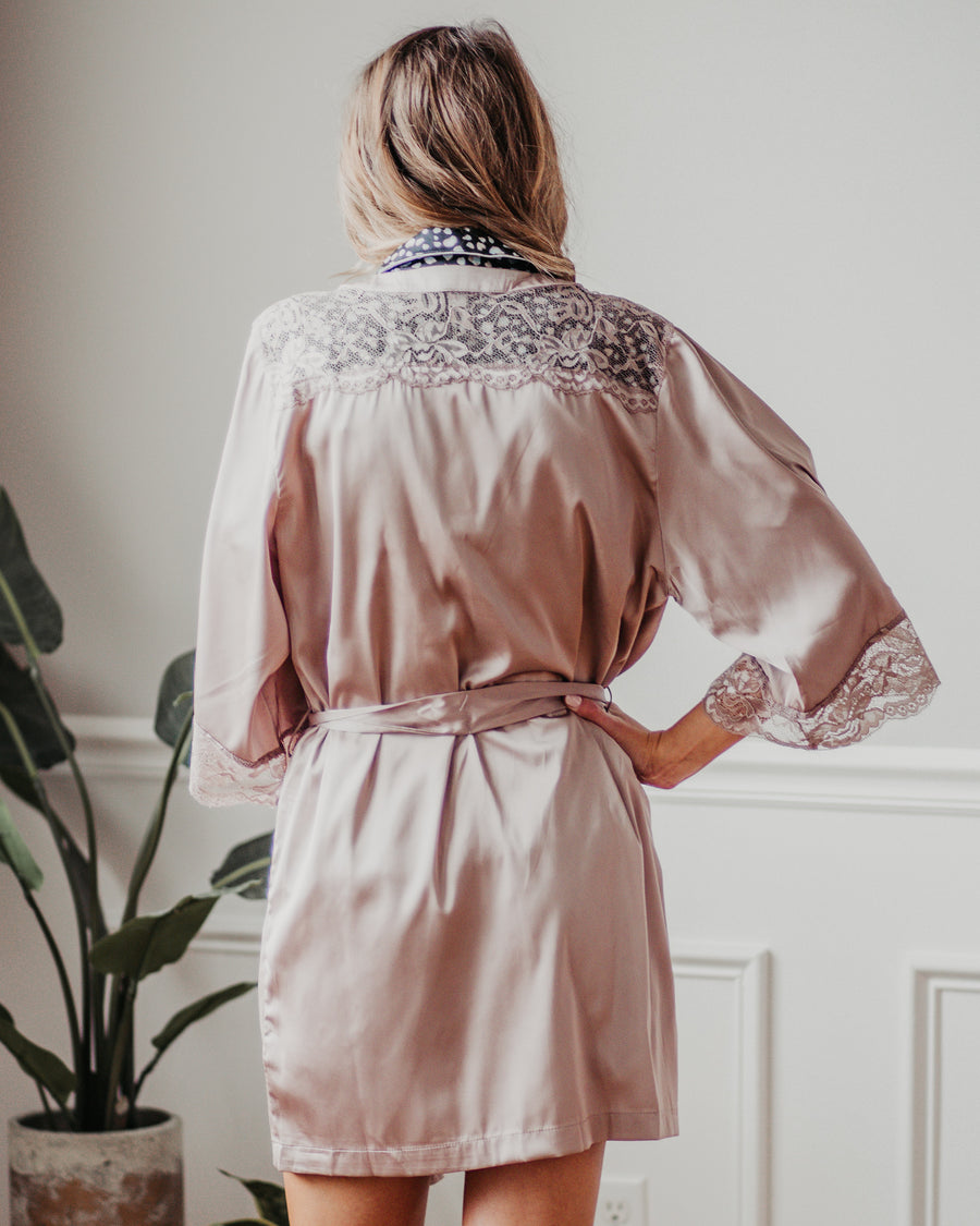 Madelyn Lace Trim Robe