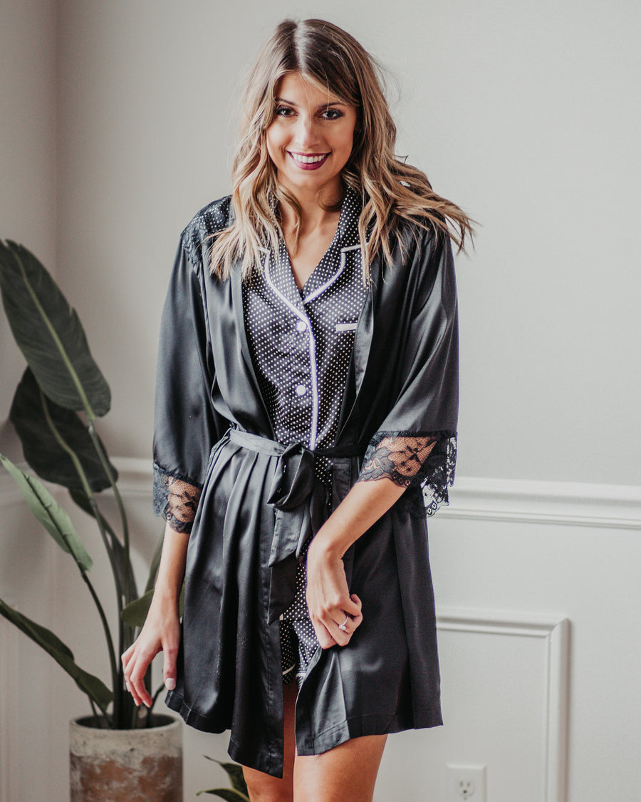 Madelyn Lace Trim Robe