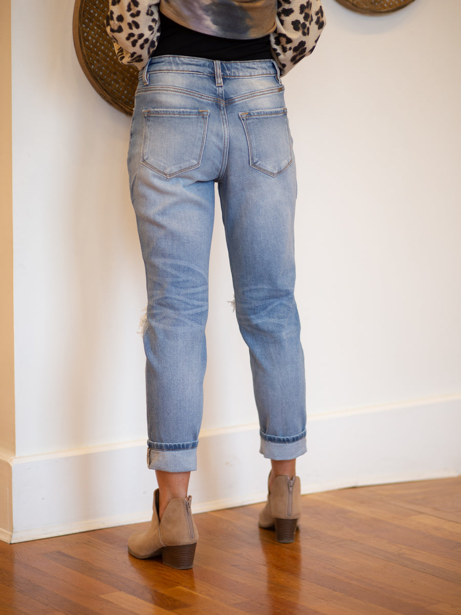 Kan Can Vera Distressed Cuffed Jeans