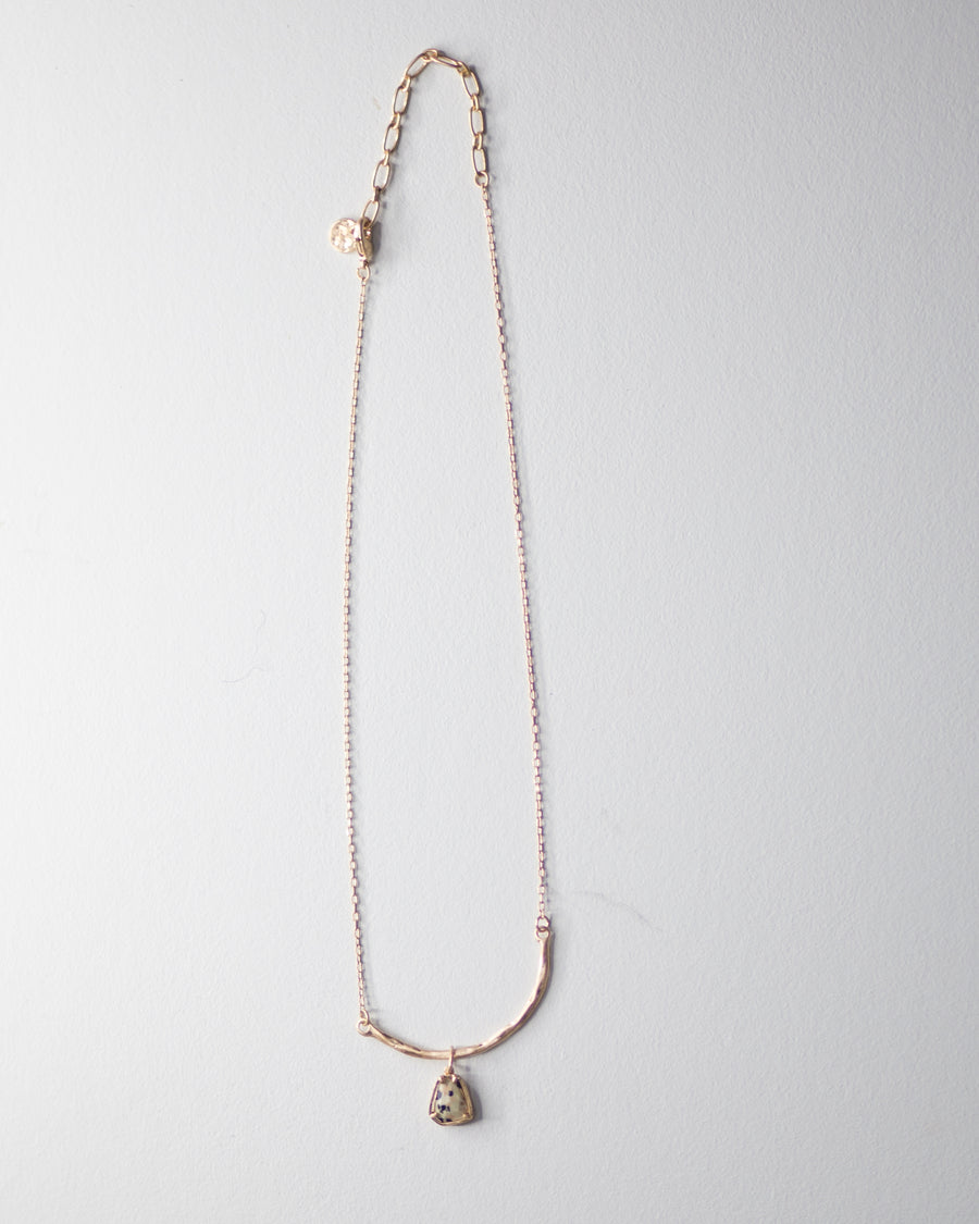 Curved Stone Necklace-Dalmatian