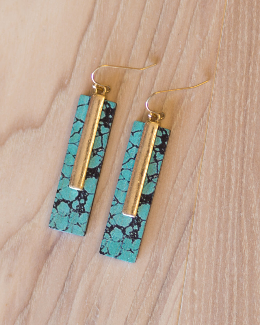 Turquoise Crackle Earrings