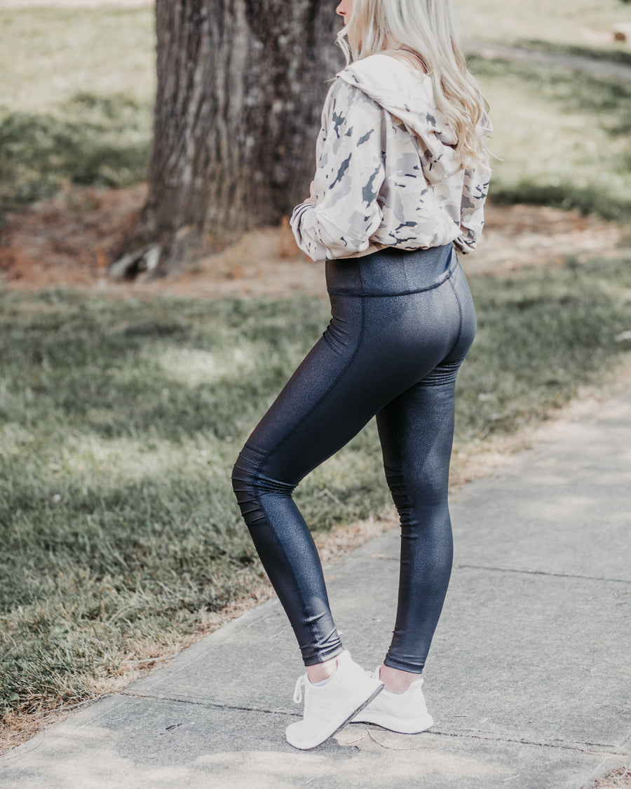 Moto faux stretch-leather leggings