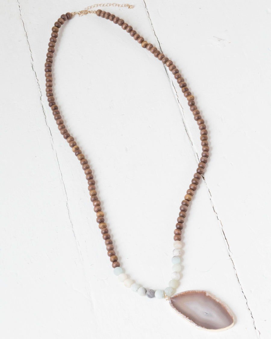 Beaded Stone Pendant Necklace | Rose & Remington