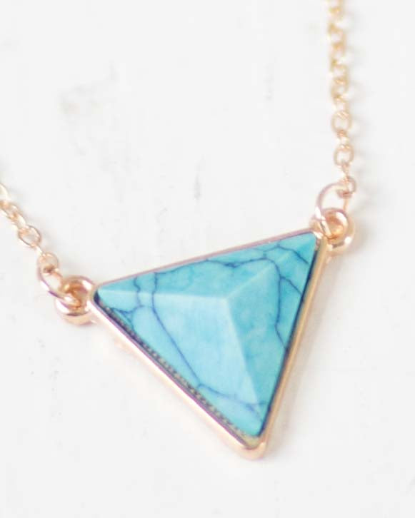 Geo Triangle Stone Necklace